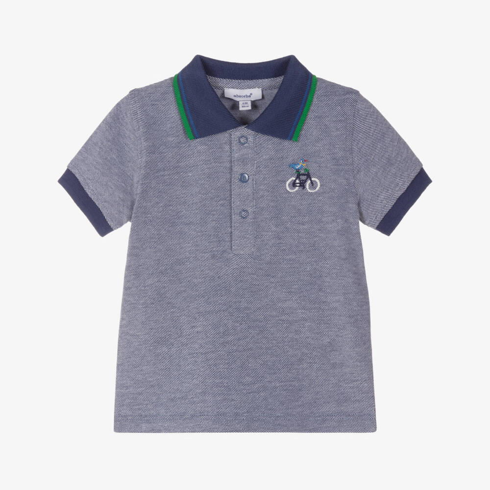 Absorba-Boys Blue Cotton Polo Shirt | Childrensalon Outlet