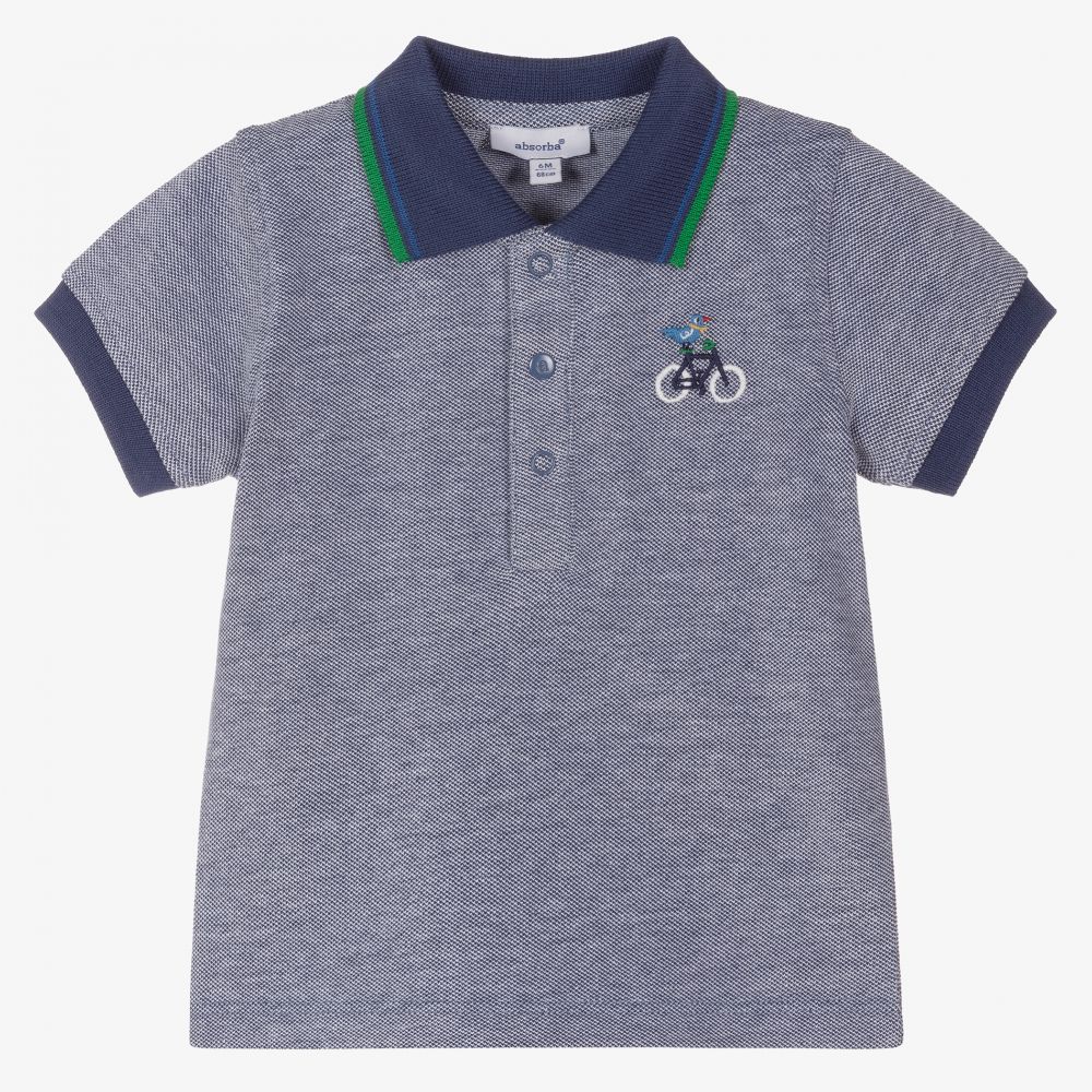 Absorba - Boys Blue Cotton Polo Shirt | Childrensalon