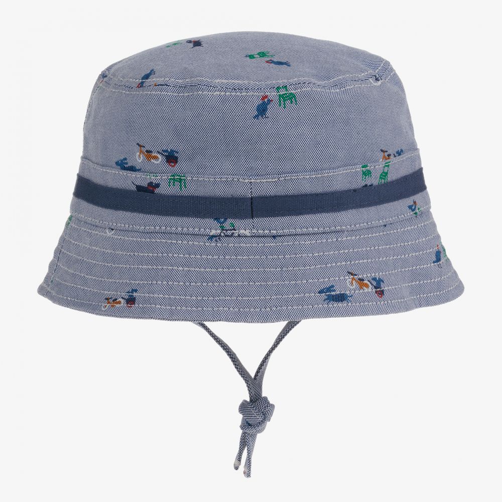 Absorba-قبعة للشمس أطفال ولادي قطن أكسفورد لون أزرق | Childrensalon Outlet