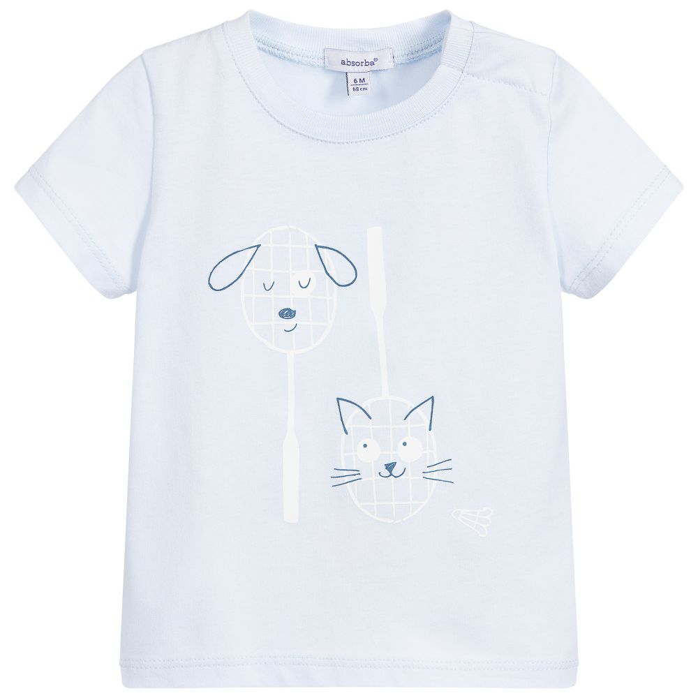 Absorba-Boys Blue Cotton T-Shirt | Childrensalon Outlet