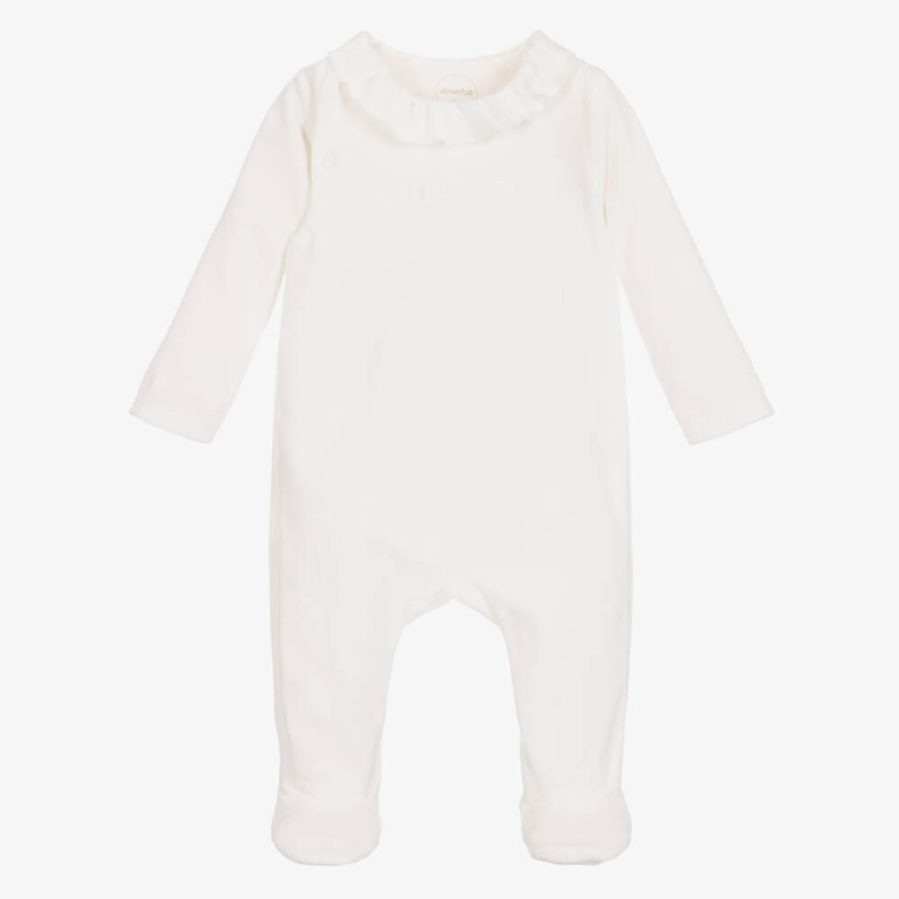 Absorba-Boys Cream Velour Love Sleepsuit | Childrensalon Outlet