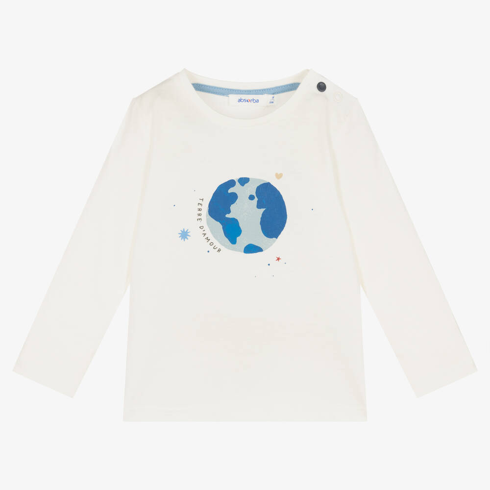 Absorba-Boys Ivory Cotton Planet Top | Childrensalon Outlet