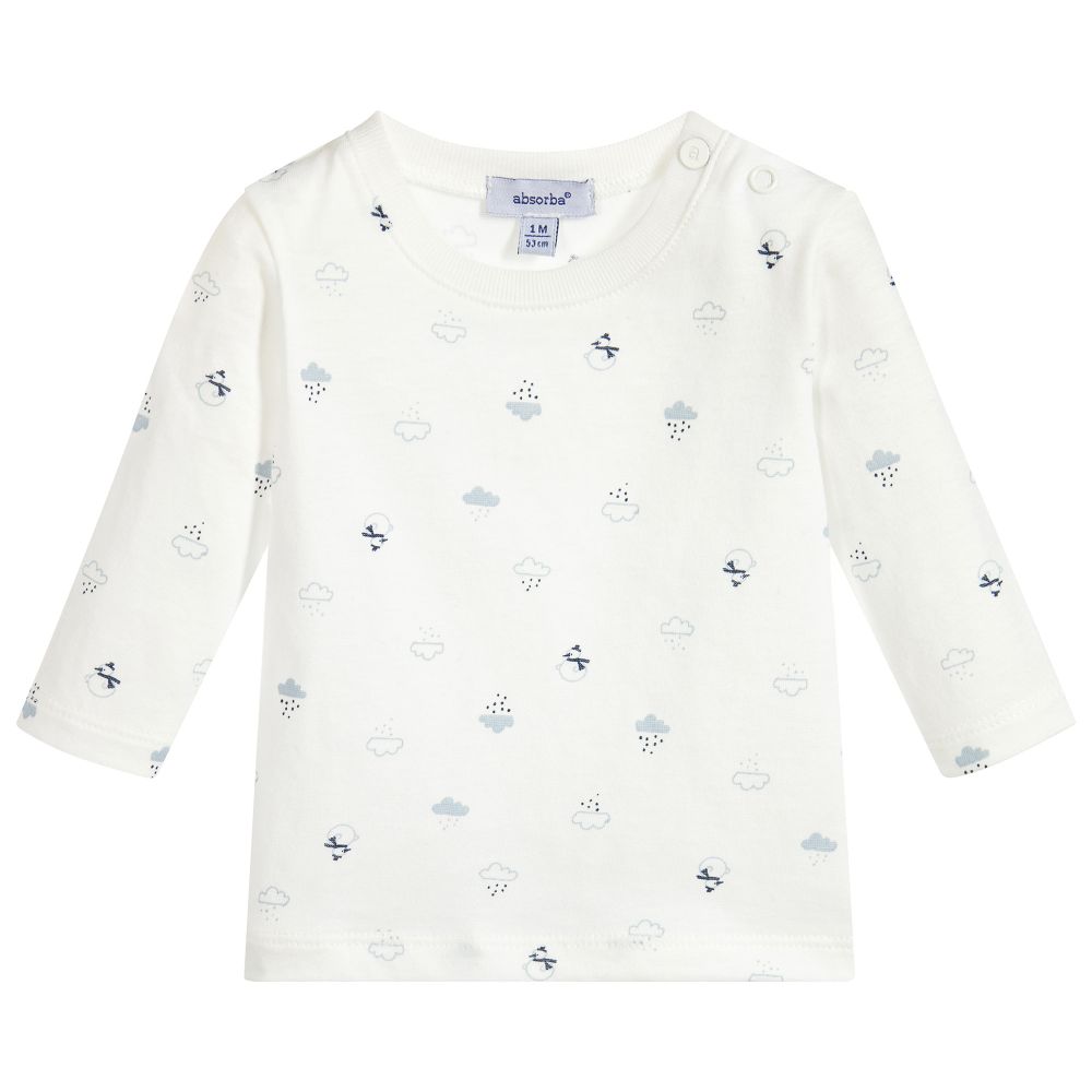 Absorba - Boys Ivory Cotton T-Shirt | Childrensalon