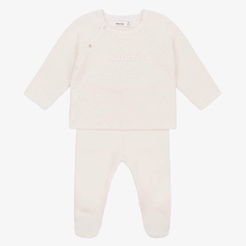 Absorba-Boys Ivory Knit 2-Piece Set | Childrensalon Outlet