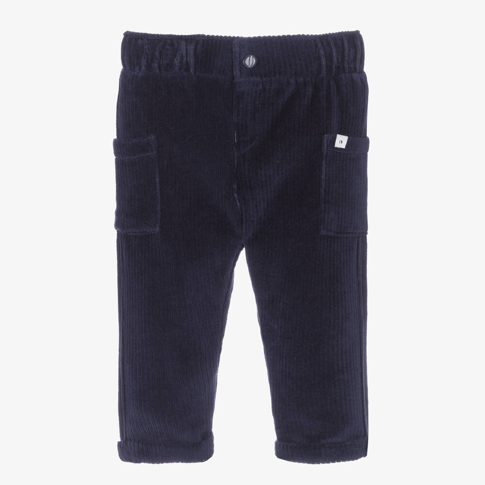 Absorba - Boys Navy Blue Velour Trousers | Childrensalon