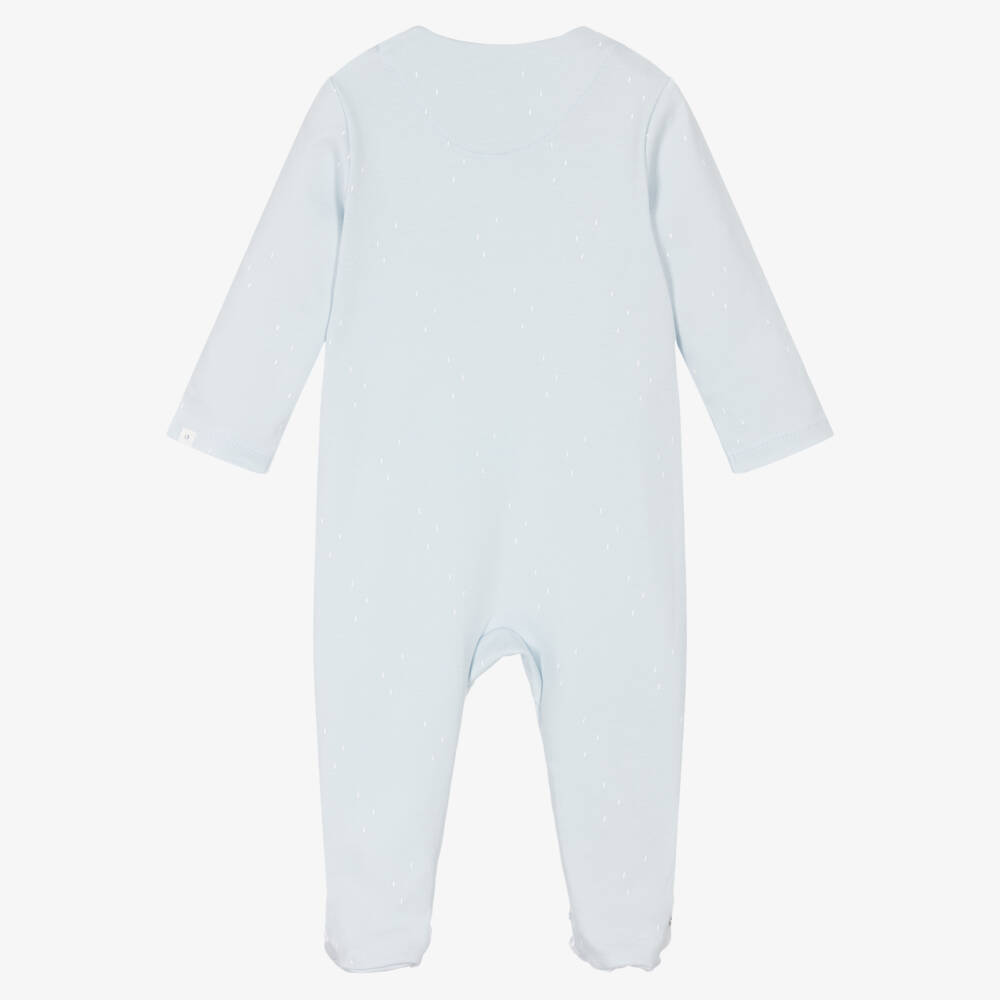 Absorba-Boys Pale Blue Cotton Babygrow | Childrensalon Outlet