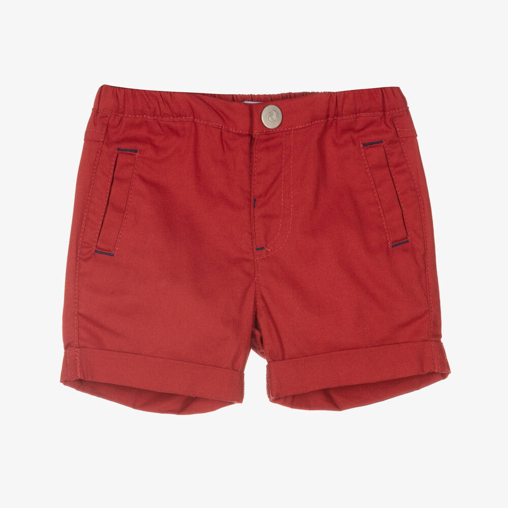 Absorba-Boys Red Cotton Shorts | Childrensalon Outlet