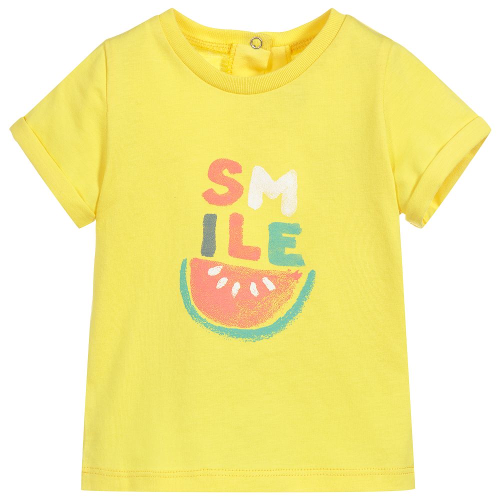 Absorba-تي شيرت أطفال ولادي قطن لون أصفر | Childrensalon Outlet