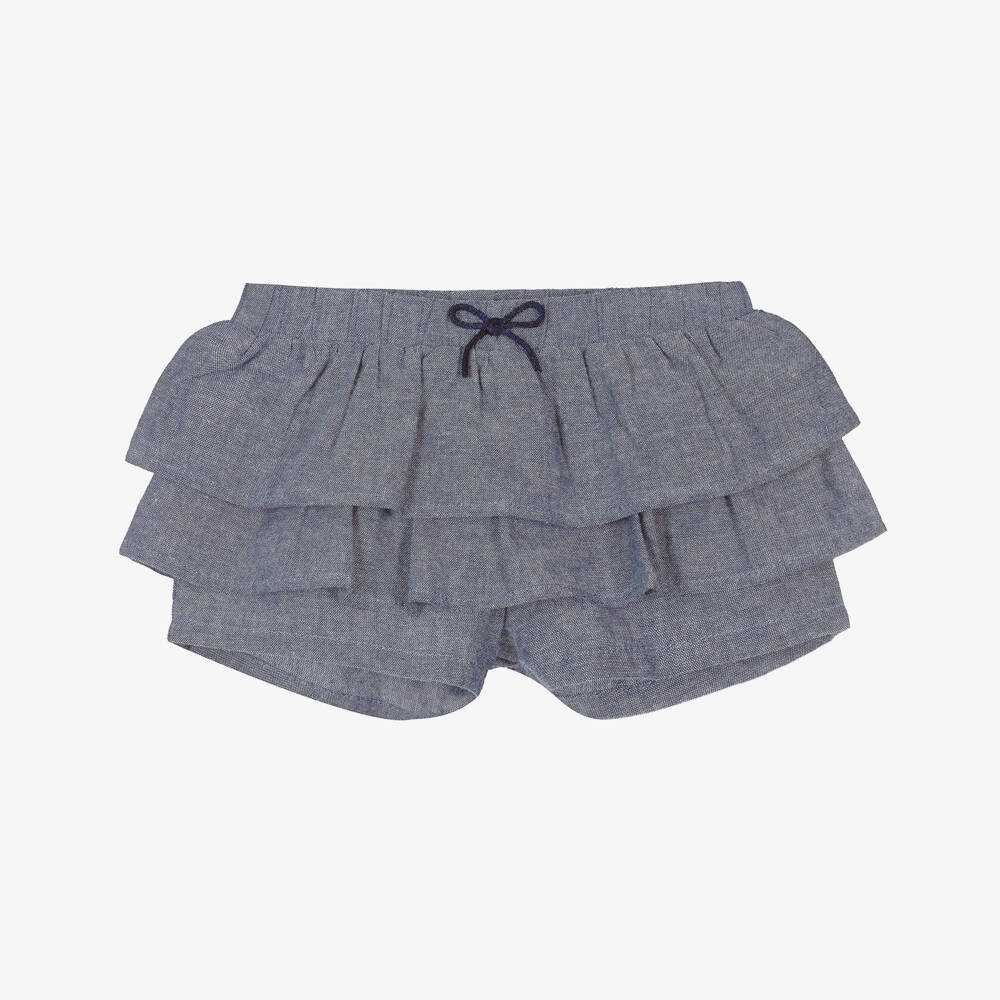 Absorba-Girls Blue Chambray Shorts | Childrensalon Outlet