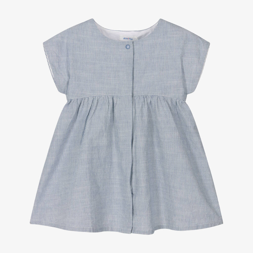 Absorba-Girls Blue Organic Cotton Stripe Dress | Childrensalon Outlet
