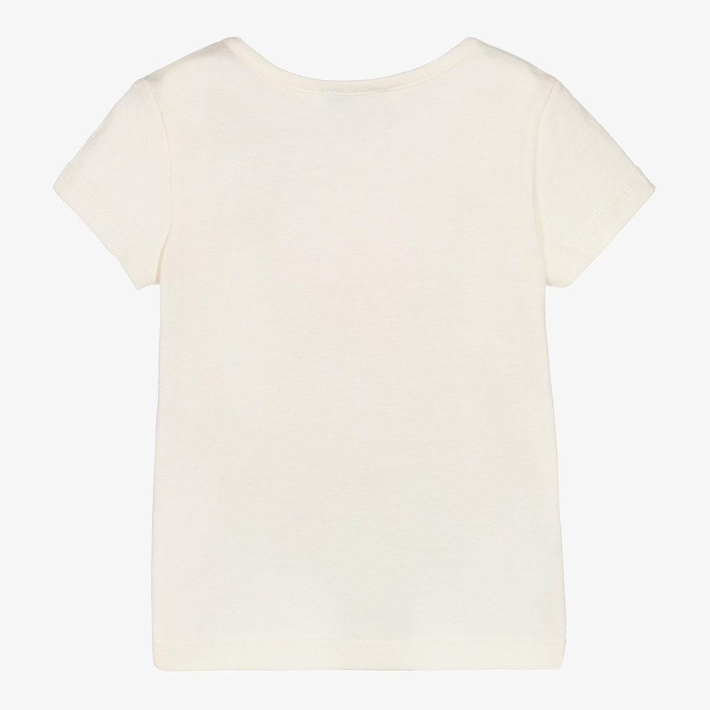 Absorba-Girls Ivory Cotton T-Shirt | Childrensalon Outlet