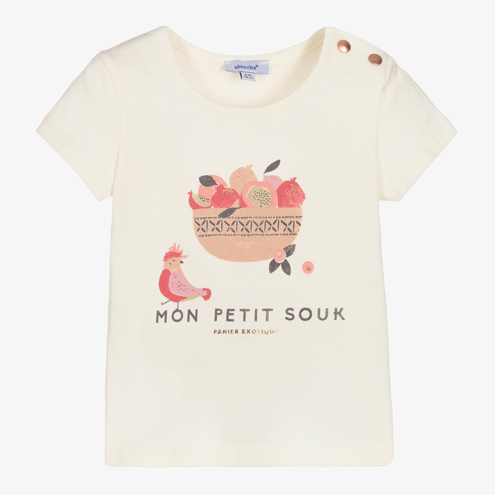 Absorba - T-shirt ivoire en coton Fille | Childrensalon