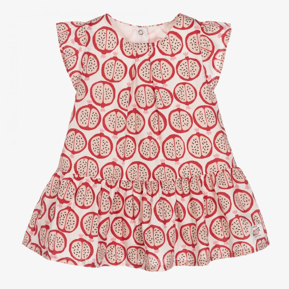 Absorba - Baumwollkleid in Elfenbein und Rot (M) | Childrensalon