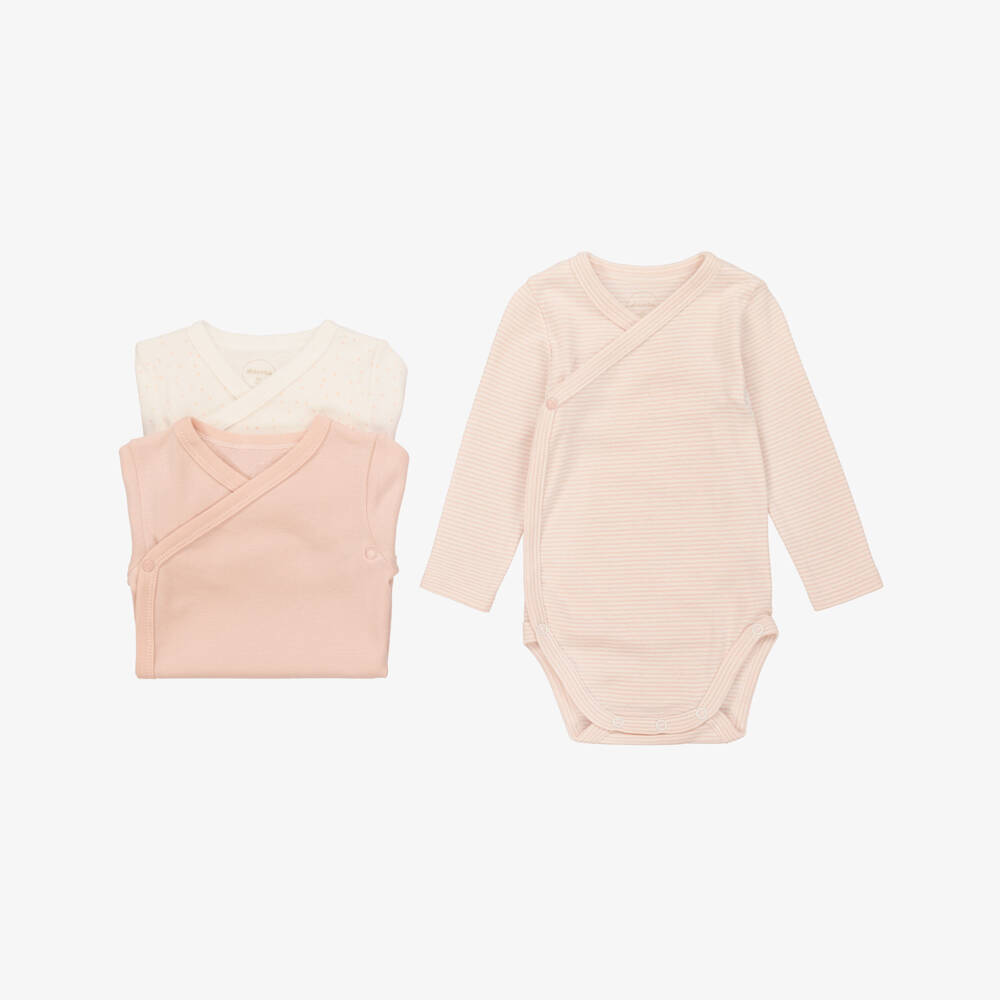 Absorba-Розовые хлопковые боди (3шт.) | Childrensalon Outlet
