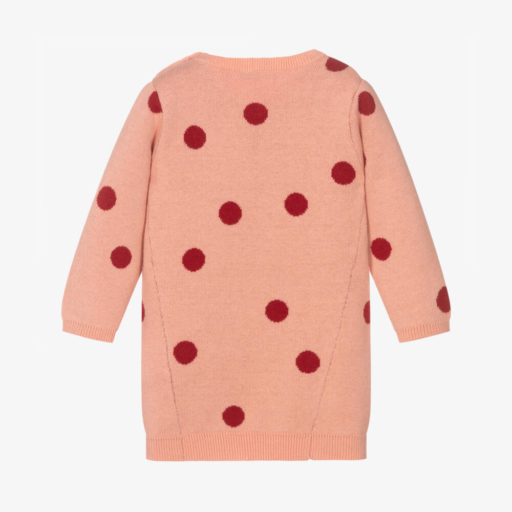 Absorba-Girls Pink & Red Knitted Cotton Dress | Childrensalon Outlet