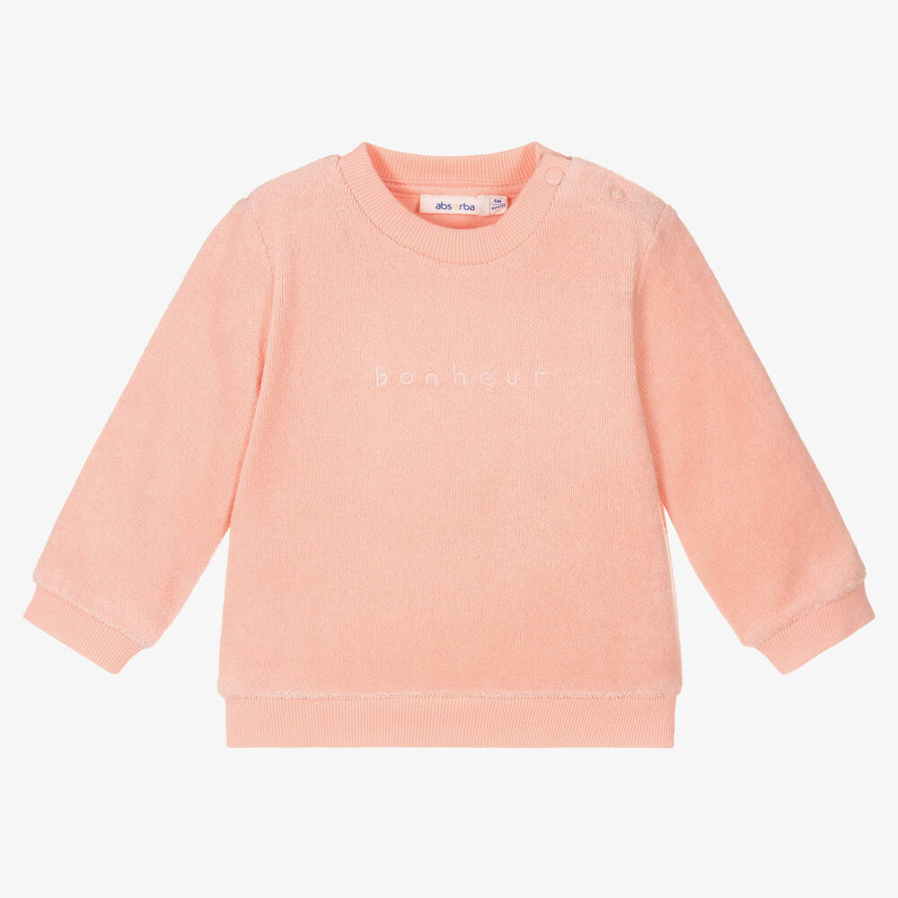 Absorba - Girls Pink Terry Towelling Sweatshirt | Childrensalon