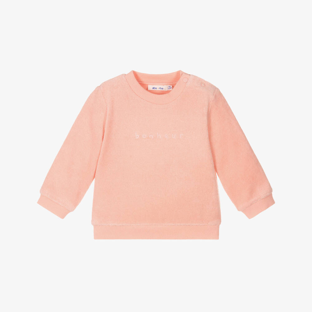 Absorba-Girls Pink Terry Towelling Sweatshirt | Childrensalon Outlet