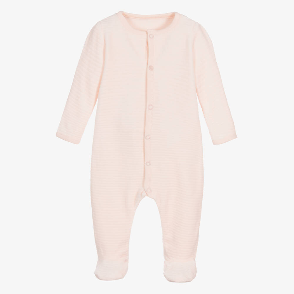 Absorba-Girls Pink Velour Babygrow | Childrensalon Outlet