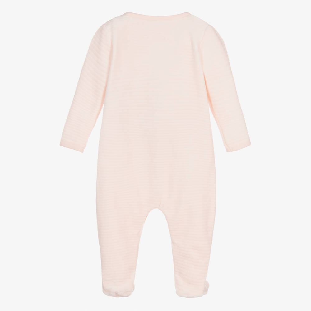 Absorba-Girls Pink Velour Babygrow | Childrensalon Outlet