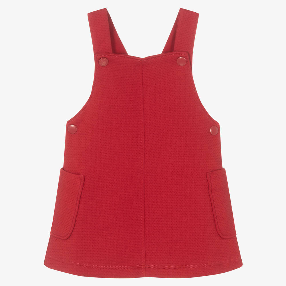 Absorba - Robe chasuble rouge en coton fille | Childrensalon