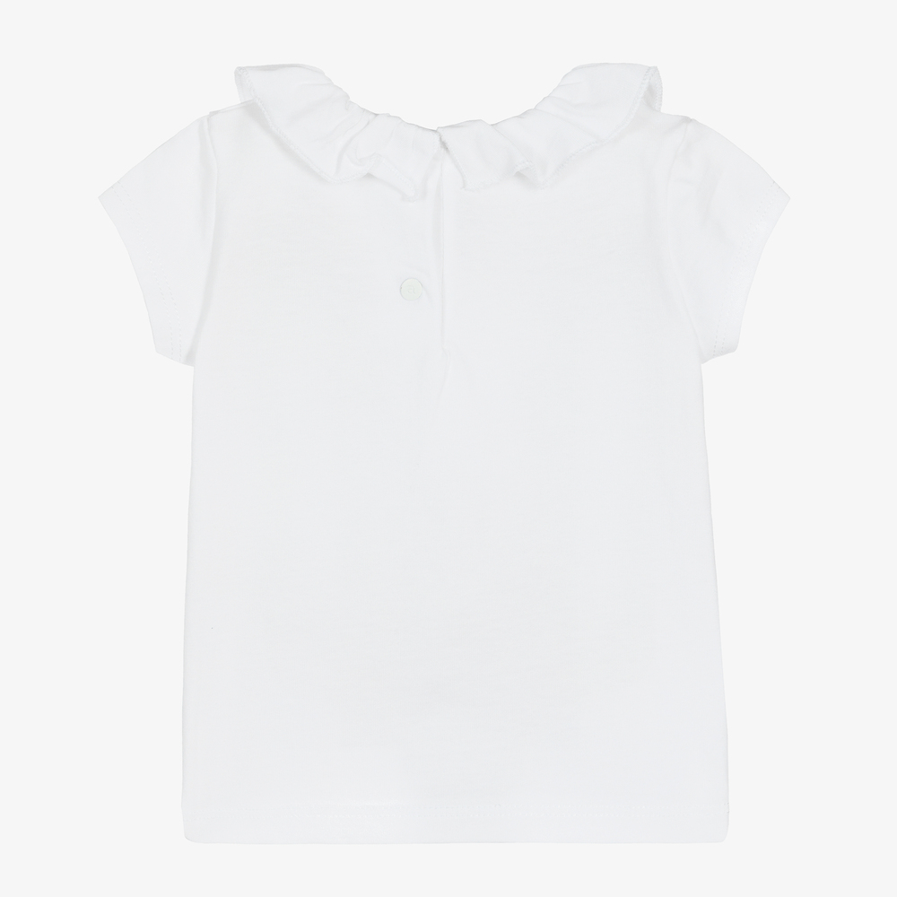 Absorba-Girls White Cotton Top | Childrensalon Outlet