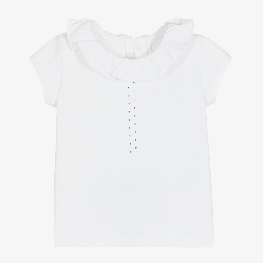 Absorba - Girls White Cotton Top | Childrensalon