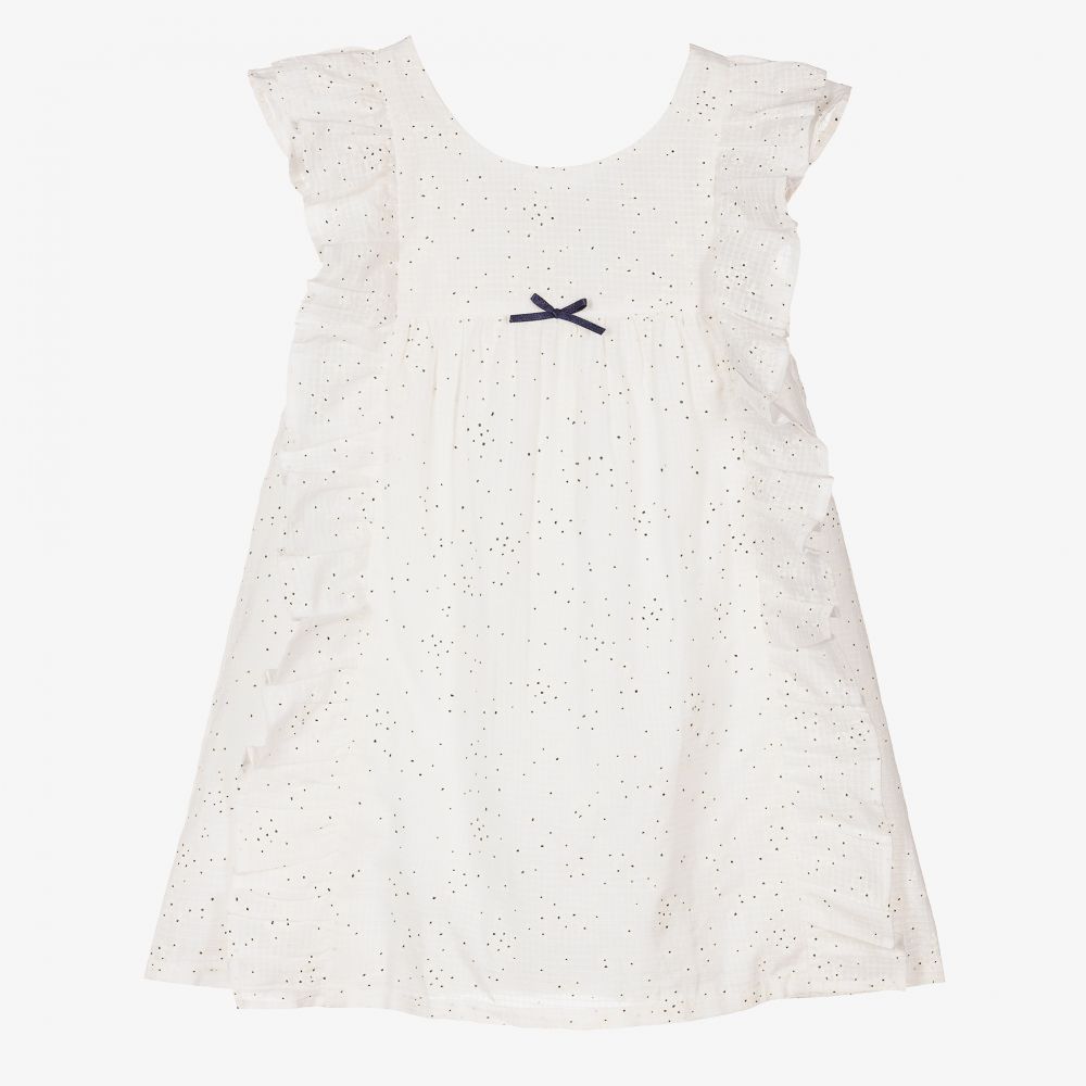 Absorba - فستان قطن لون أبيض بطبعة ورود | Childrensalon
