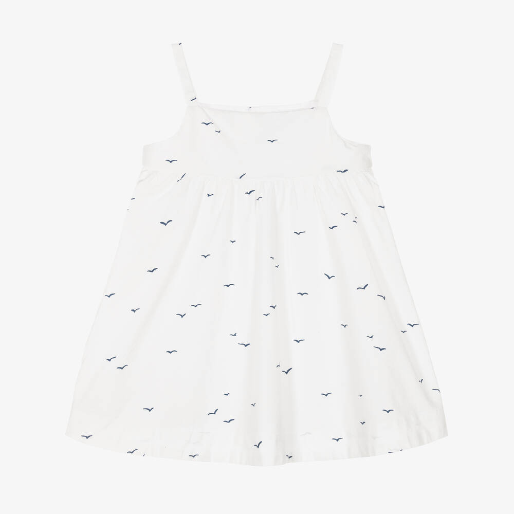 Robe blanche en coton bio fille