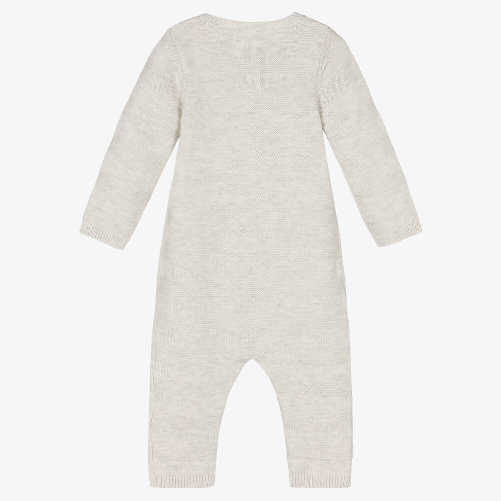 Absorba-Grey Cotton Knit Romper | Childrensalon Outlet