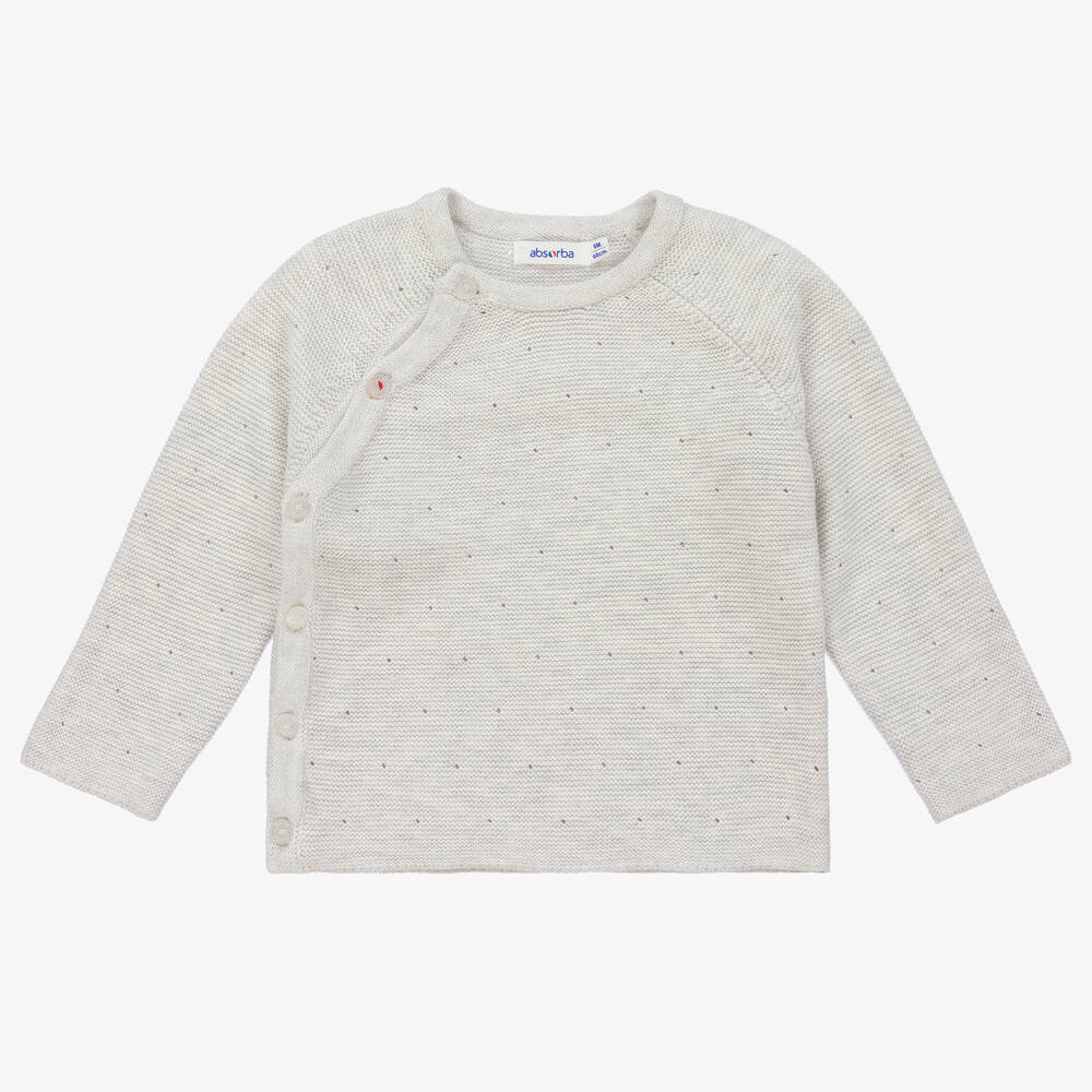 Absorba - Grey Marl Knitted Baby Sweater | Childrensalon