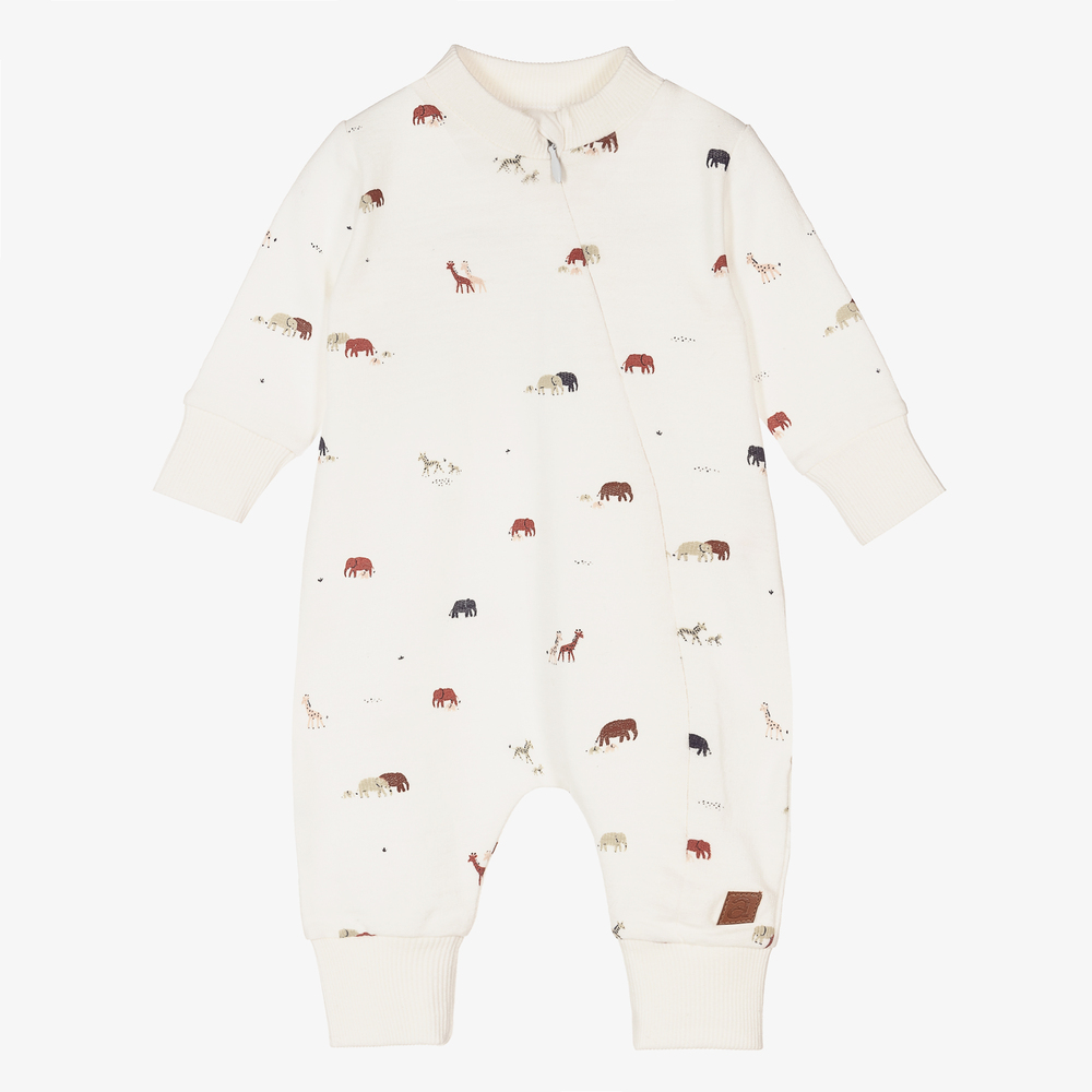 Absorba - Ivory Animals Cotton Babygrow | Childrensalon