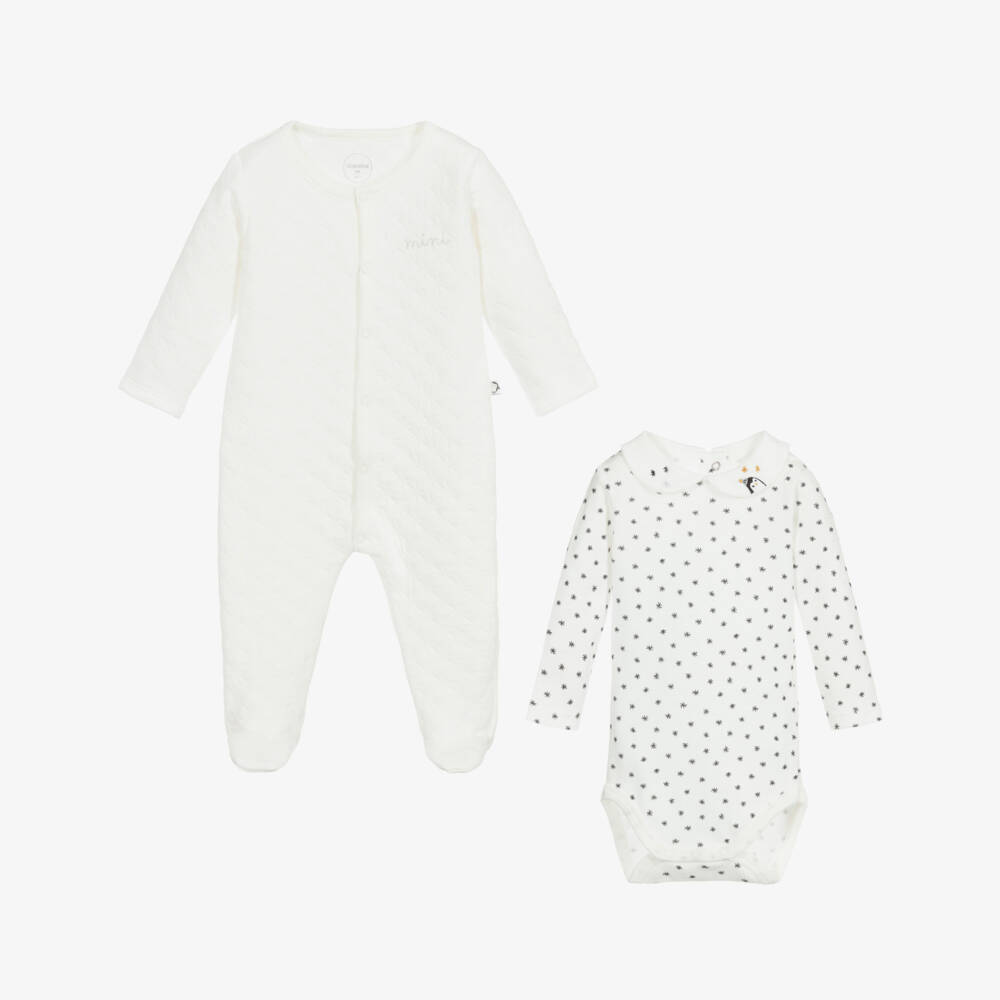 Absorba-بيبي غرو وأوفرول بادي قطن لون عاجي للأطفال | Childrensalon Outlet