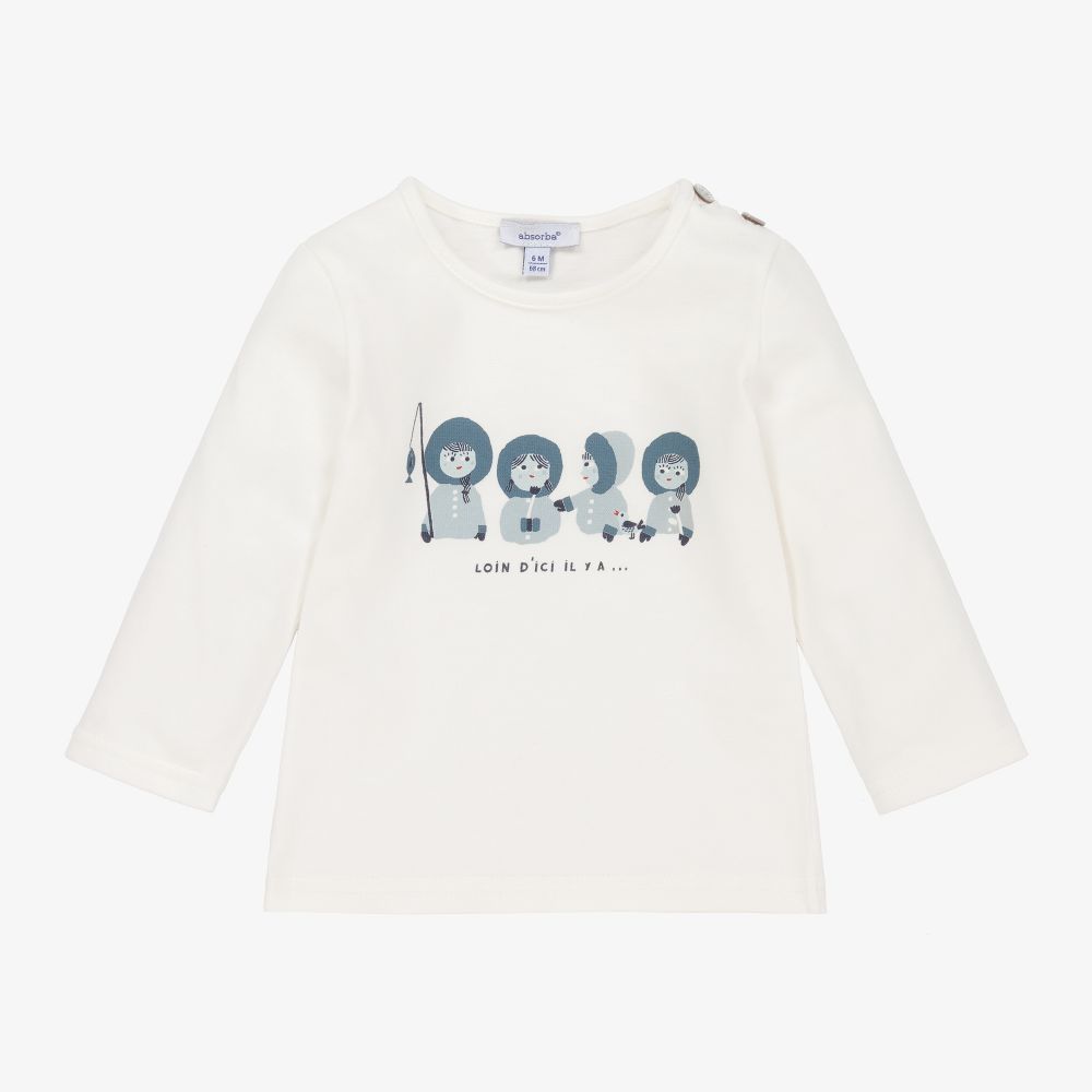 Absorba - Ivory & Blue Cotton Top | Childrensalon