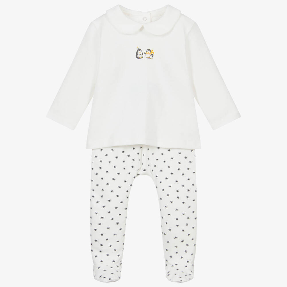 Absorba-بيبي غرو قطن لون عاجي للأطفال - قطعتين | Childrensalon Outlet