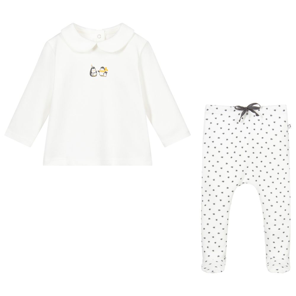 Absorba-بيبي غرو قطن لون عاجي للأطفال - قطعتين | Childrensalon Outlet