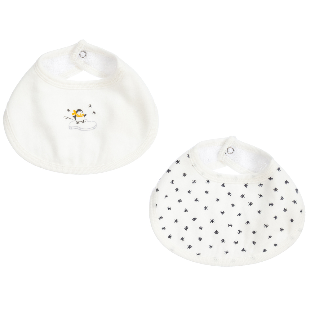 Absorba - Ivory Cotton Bibs (2 Pack) | Childrensalon