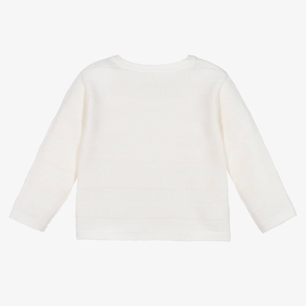 Absorba-Ivory Knitted Stripe Cardigan | Childrensalon Outlet
