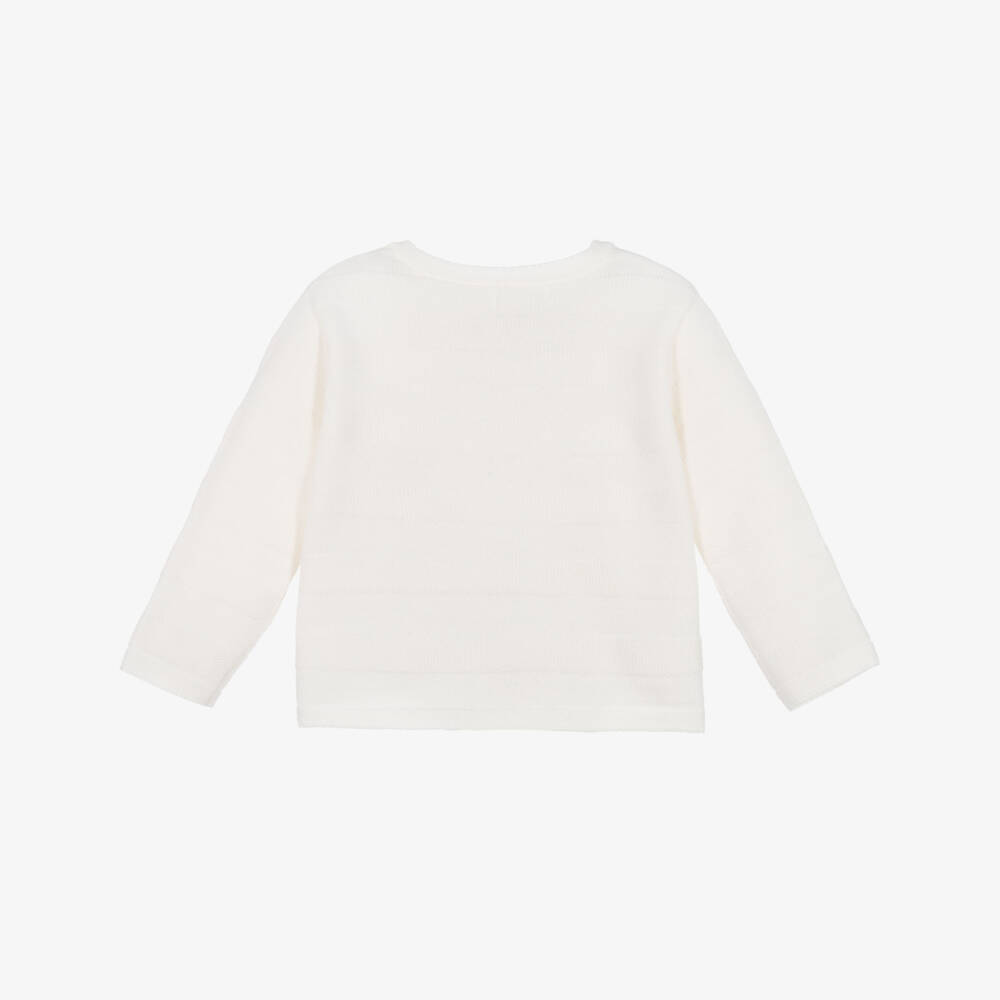 Absorba-Ivory Knitted Stripe Cardigan | Childrensalon Outlet