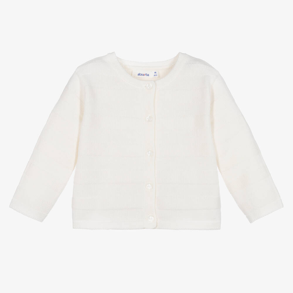 Absorba-Ivory Knitted Stripe Cardigan | Childrensalon Outlet