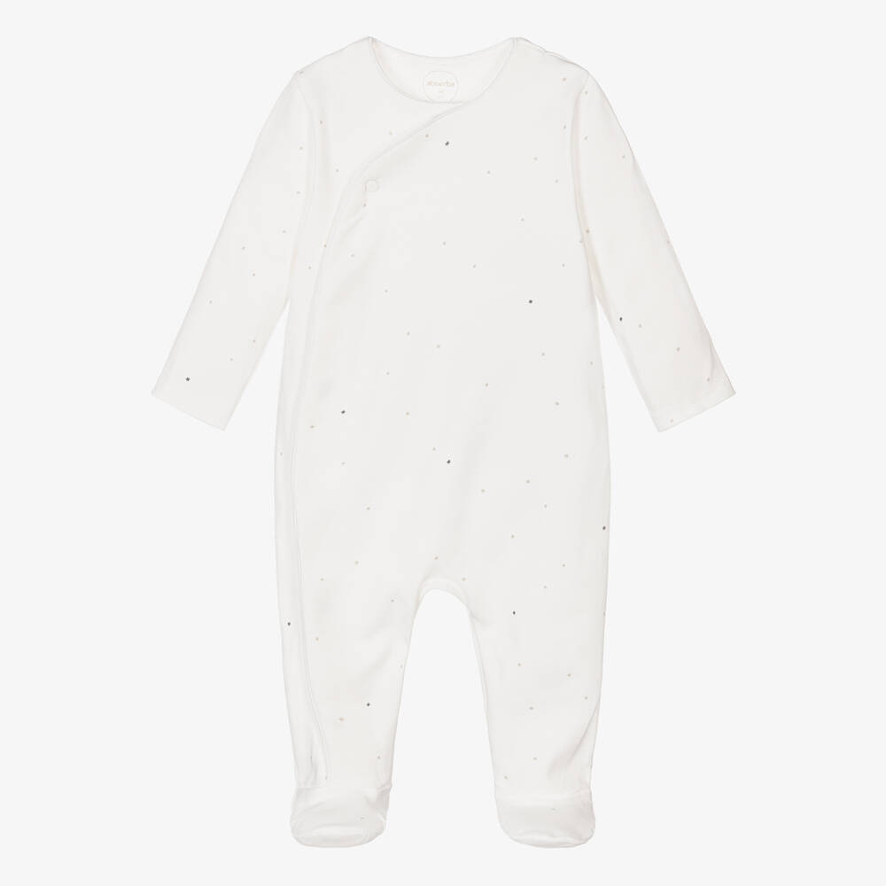 Absorba - Ivory Organic Cotton Star Babygrow | Childrensalon