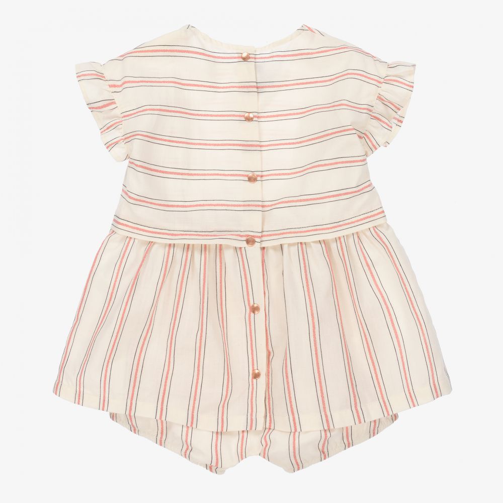 Absorba-Кремовое платье в розовую полоску и трусики | Childrensalon Outlet