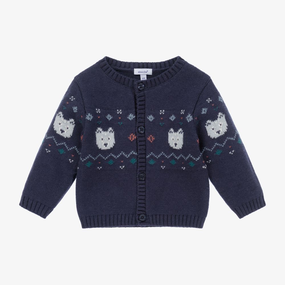 Absorba - Cardigan jacquard bleu marine | Childrensalon