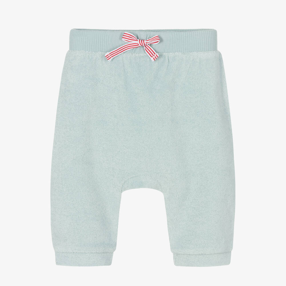 Absorba - Pale Blue Terry Baby Trousers | Childrensalon