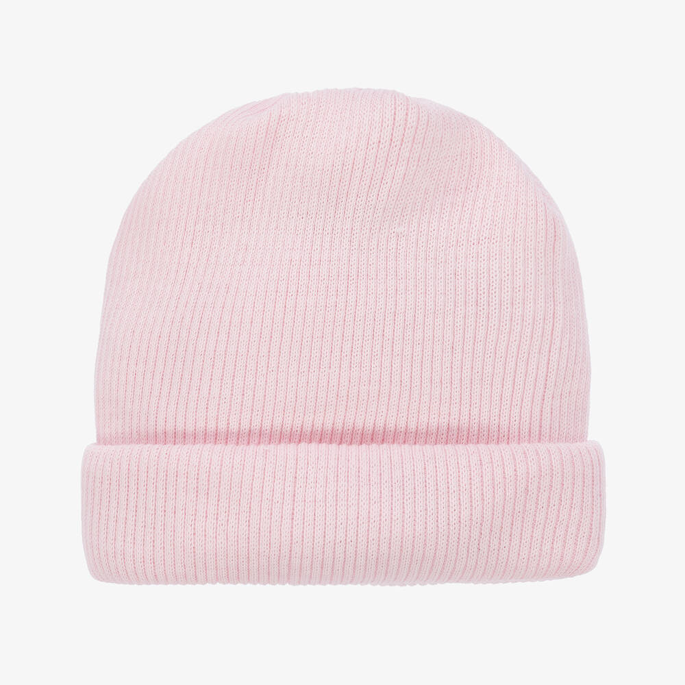 Absorba-Pale Pink Ribbed Cotton Baby Hat | Childrensalon Outlet
