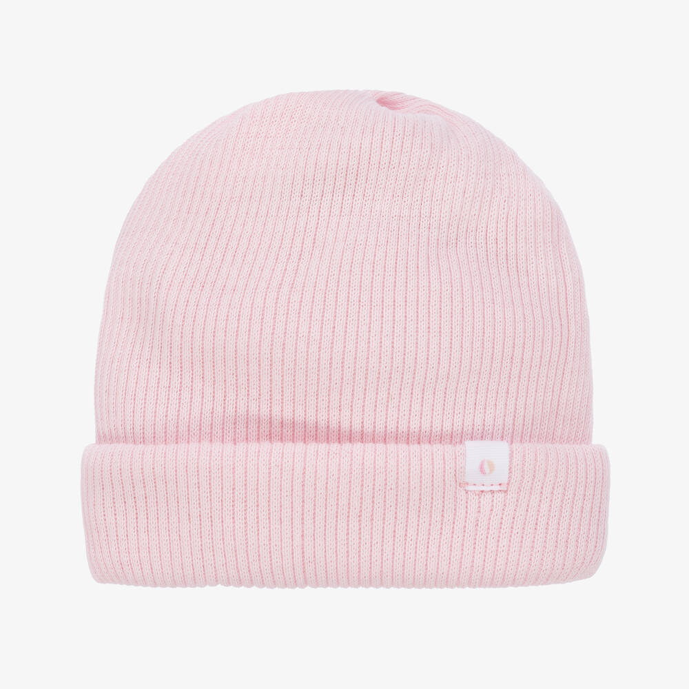 Absorba - Pale Pink Ribbed Cotton Baby Hat | Childrensalon