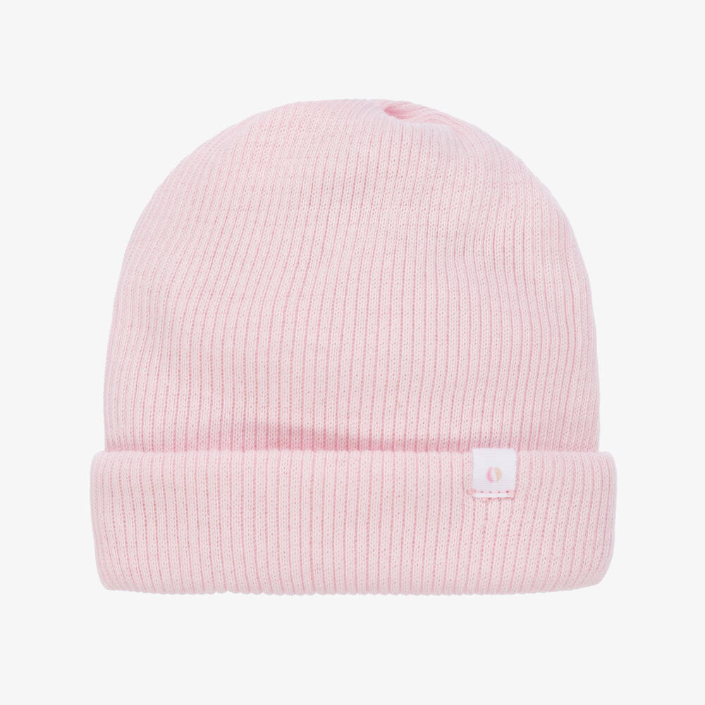Absorba-Pale Pink Ribbed Cotton Baby Hat | Childrensalon Outlet