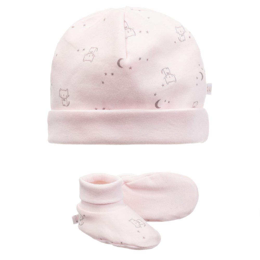 Absorba-Pink Baby Hat & Booties Set  | Childrensalon Outlet