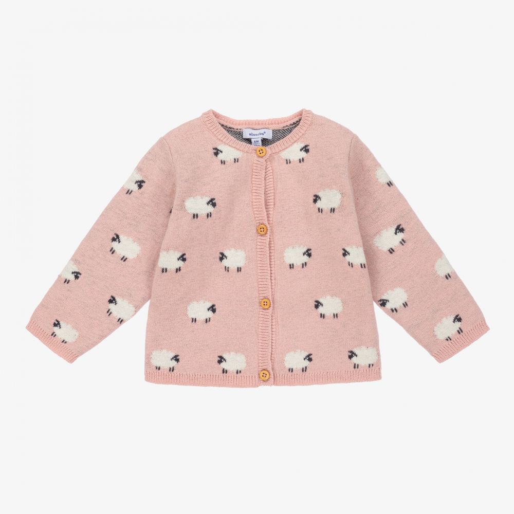 Absorba - Pink Cotton Baby Cardigan | Childrensalon