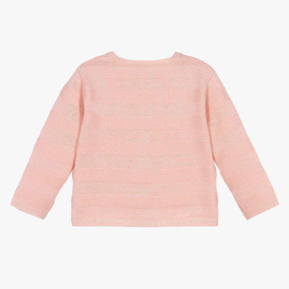 Absorba-Pink Knitted Stripes Cardigan | Childrensalon Outlet