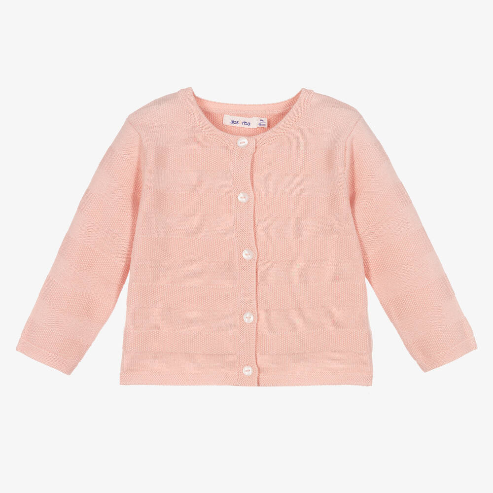Absorba - Pink Knitted Stripes Cardigan | Childrensalon